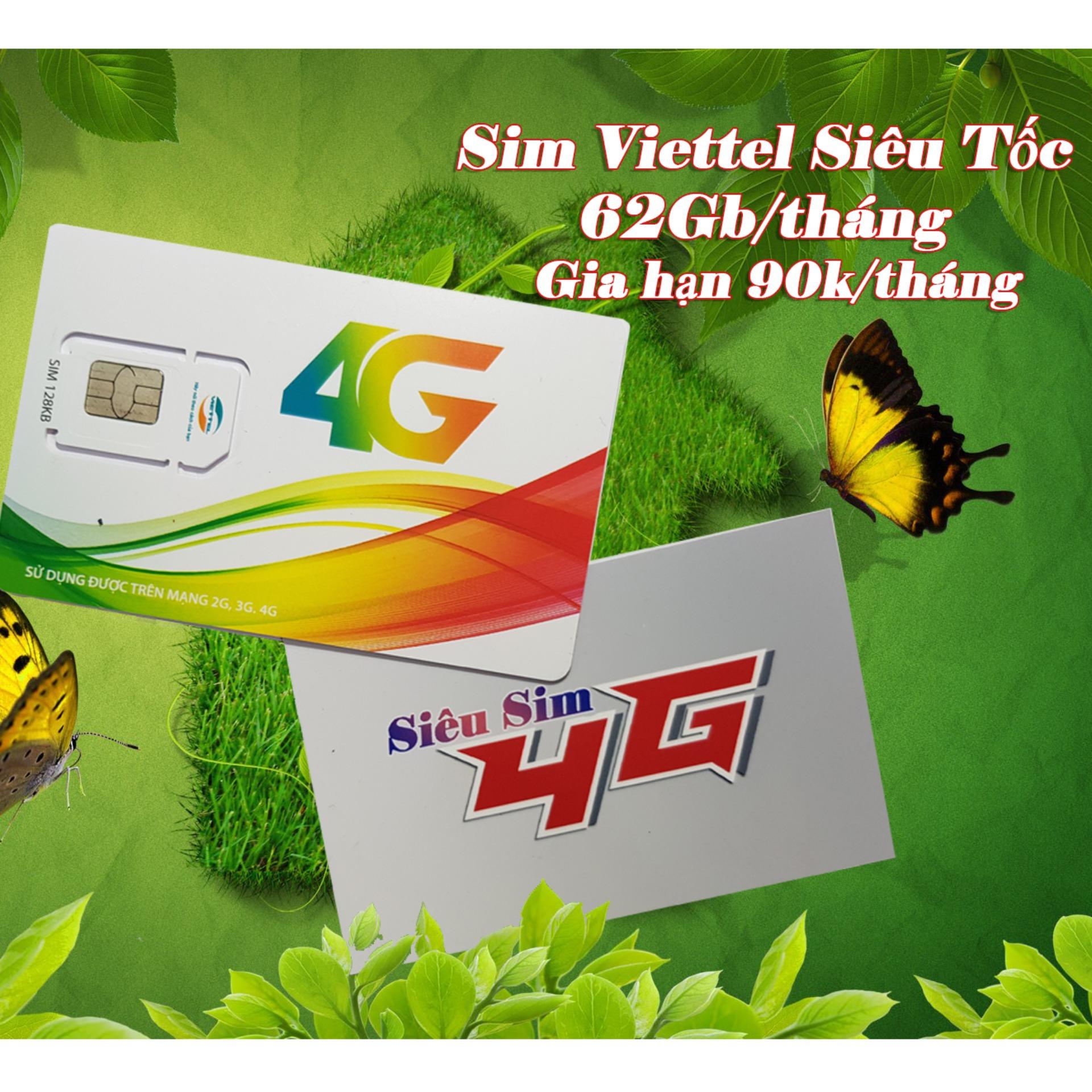 Sim 4G Viettel có 60Gb mỗi tháng - Gói cước SIEUTOC90