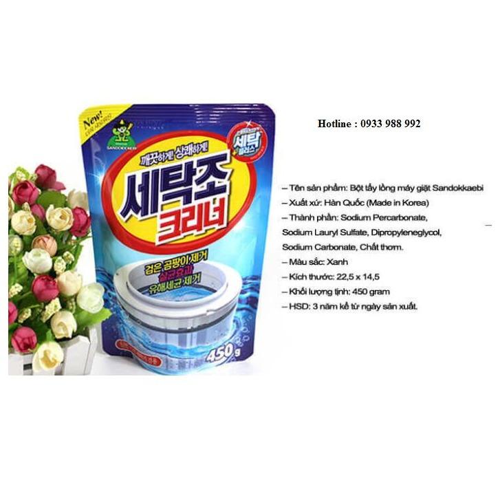 Bột tẩy lồng máy giặt siêu sạch Hàn Quốc 450gram