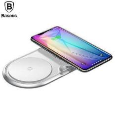 Đế sạc nhanh không dây kép sạc 2 máy cùng một lúc công xuất 10W thông minh chuẩn Qi cho iphone X , iphone 8,Samsung S9, Note8 đến từ Hãng Baseus WXXHJ