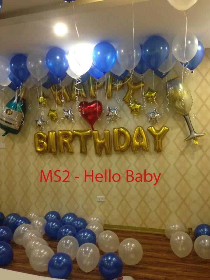 MS3 - Combo trang trí sinh nhật (Tặng kèm bơm bóng + băng dính + ruy băng)