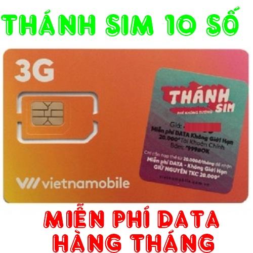Thánh sim 10 số 3G Vietnamobile FREE 4Gb/ngày - Sim Giá Rẻ