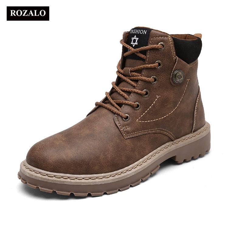 Rozalo RM6823-Giày boot nam cao cấp chống thấm chống trơn trượt