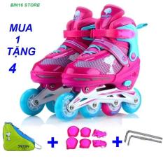 giầy trượt patin phát sáng siêu đẹp,,, tặng full bộ bảo hiểm + tặng thêm 1 túi xách giầy tiện lợi + 2 lục lăng siết ốc