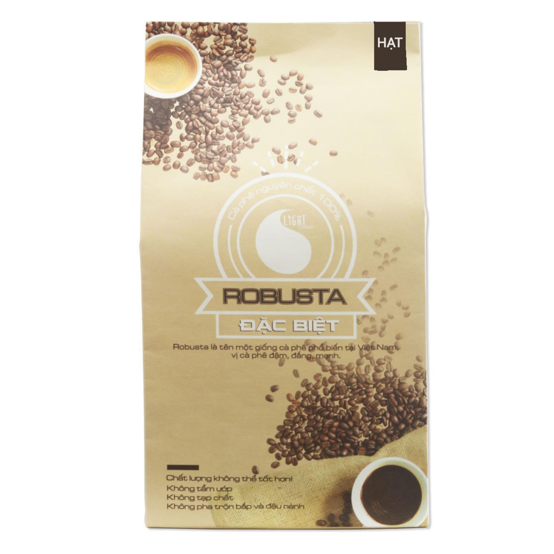 Cà phê hạt rang nguyên chất 100% Robusta - đặc biệt - Light Coffee - 500gr