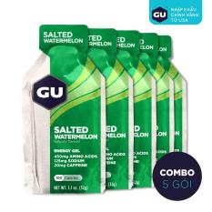 GEL NĂNG LƯỢNG GU ENERGY SALTED WATERMELON/ VỊ DƯA HẤU MUỐI BIỂN – COMBO 5 GÓI