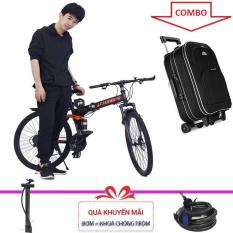 Xe Đạp Địa Hình AfterWard Kèm Bơm Và Khóa Chống Trộm Combo Vali Biti Kéo Đen 7