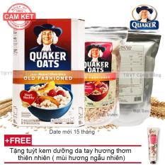 Yến mạch nguyên hạt cán dẹt Quaker Oats (1,5 kg ) + Tặng tuýt kem tay hương thơm thiên nhiên (VN)
