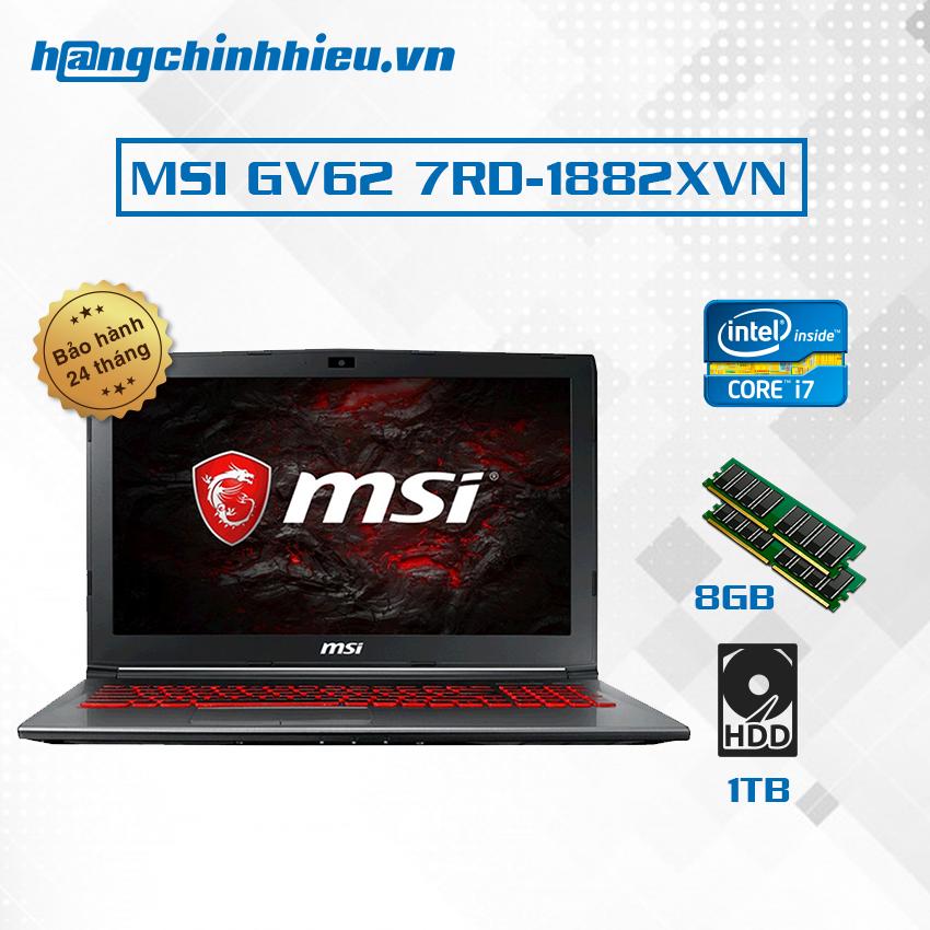 Laptop MSI GV62 7RD-1882XVN i7 7700HQ, VGA GTX 1050 4GB, 15