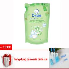 Nước rửa bình sữa và rau củ quả Dnee (600ml) + Tặng dụng cụ cọ rửa bình sữa
