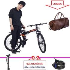Xe Đạp Địa Hình AfterWard Kèm Bơm Và Khóa Chống Trộm Combo Túi Du Lịch LAKA Nâu 3