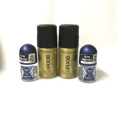 Combo 4 món : 2 chai xịt khử mùi Axe (50ml/chai) + 2 chai lăn khử mùi Nivea nam (12ml/chai) + tặng 1 túi đựng mỹ phẩm xinh xắn