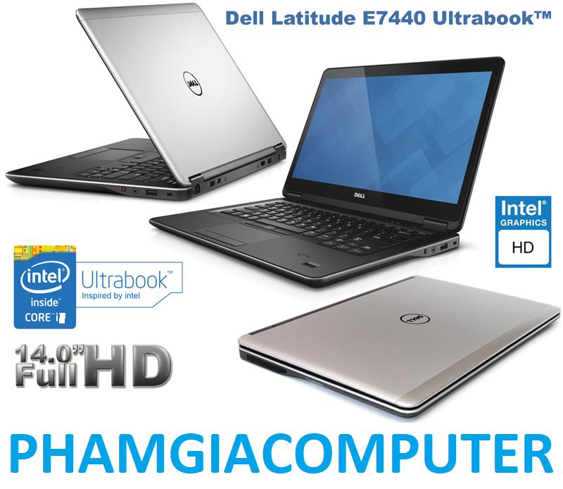 Laptop Dell Latitude E7440 Core i5 4300u Ram 4G SSD 128G HDD 250G 14in Ultrabook 1.7kg-Hàng nhập khẩu- Tặng Balo,...