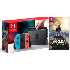 COMBO Máy chơi Game Nintendo Switch With Neon Blue Red Joy-Con + The Legend of Zelda: Breath of the Wild