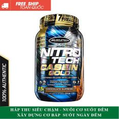 Sữa tăng cơ NitroTech Casein Gold của MuscleTech hương Socola 36 lần dùng – hàng chính hãng