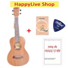 Đàn Ukulele Concert Music gỗ nguyên tấm tặng Sách học + Bộ dây dự phòng + Phím gảy – HappyLive Shop