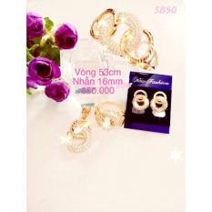 Bộ trang sức SB50 (Dây chuyền ,bông tai và nhẫn)
