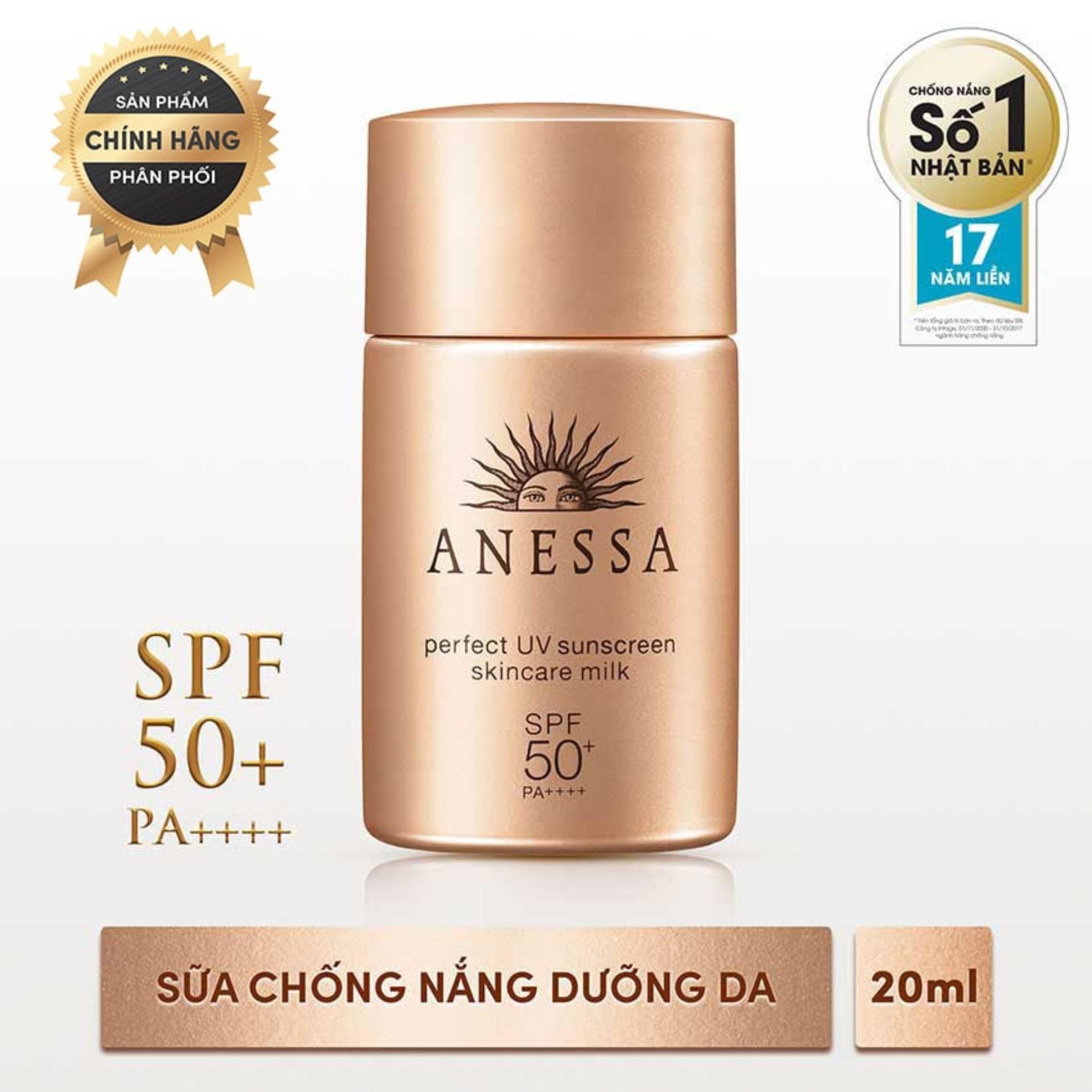 Sữa chống nắng bảo vệ hoàn hảo Anessa Perfect UV Sunscreen Skincare Milk - SPF 50+, PA++++ - 20ml