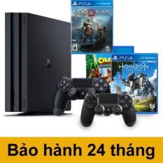 COMBO PS4 Pro 1TB CUH 7106B + 2 Tay Cầm + Tặng kèm 3 Game Crash Bandicoot & Horizon & God Of War 4