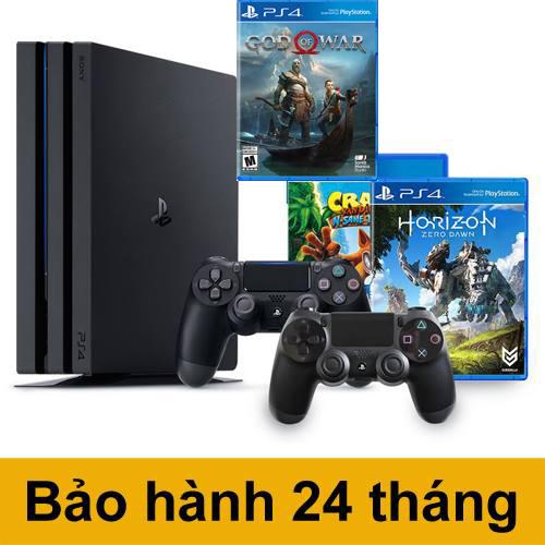 COMBO PS4 Pro 1TB CUH 7106B + 2 Tay Cầm + Tặng kèm 3 Game Crash Bandicoot & Horizon &...