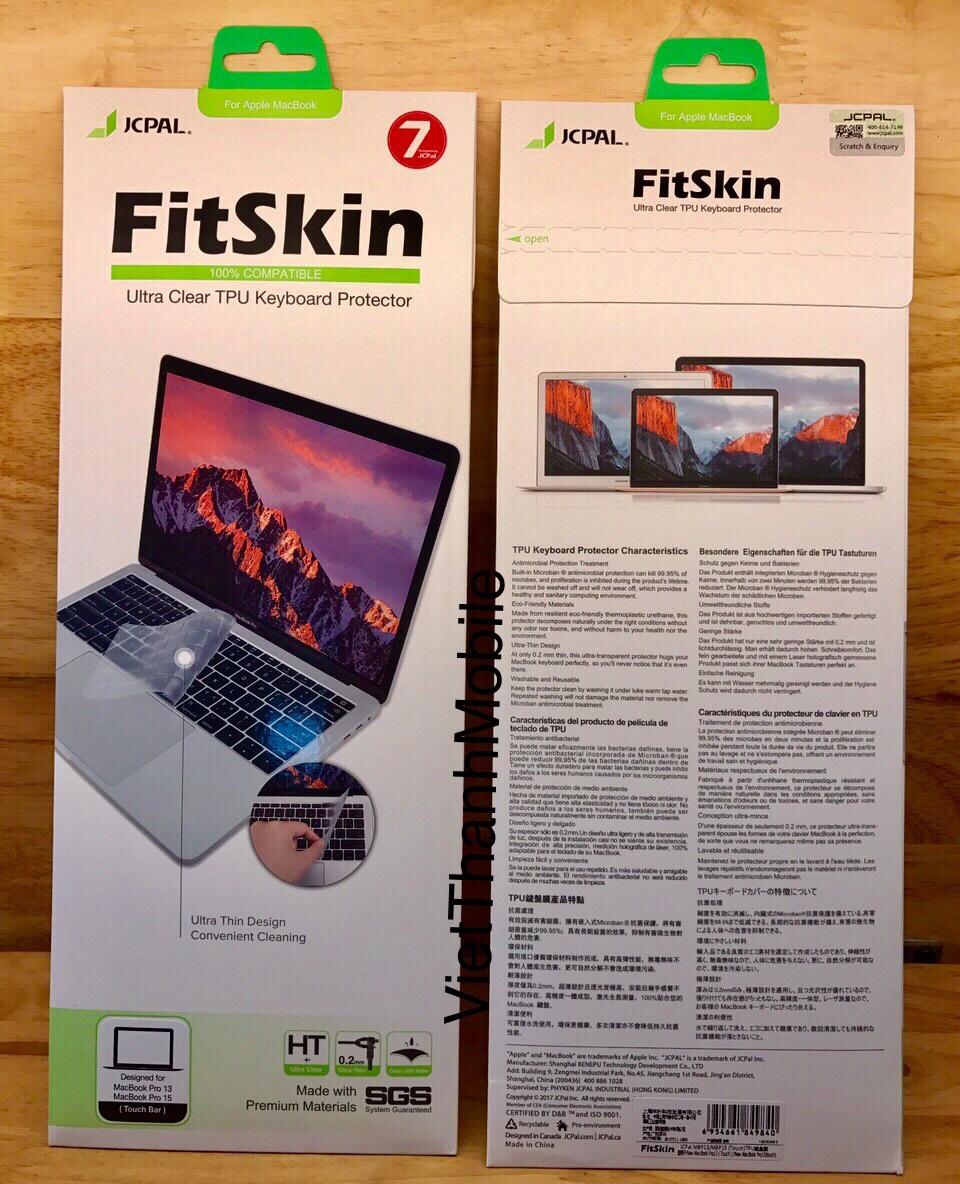 Phủ bàn phím MacBook Pro Touch Bar 13/15 inch hiệu JCPAL FitSkin