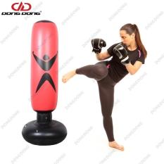 Bao tập đấm đá Boxing PVC 1.6m BƠM HƠI, trụ tập võ di động gấp gọn cao cấp – DONGDONG