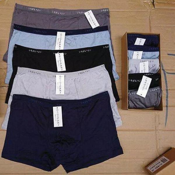 Hộp 5 quần đùi lót nam xuất Nhật - Boxer siêu thoáng mát.