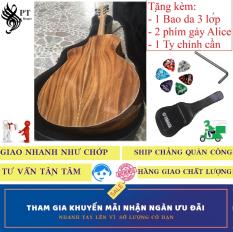 Đàn Guitar (Ghi-ta) Acoustic cao cấp Điệp già + Bao da 3 lớp + 2 Phím gảy Alice + ty chỉnh cần