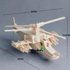 Đồ chơi lắp ráp gỗ 3D Mô hình Trực thăng Black Shark