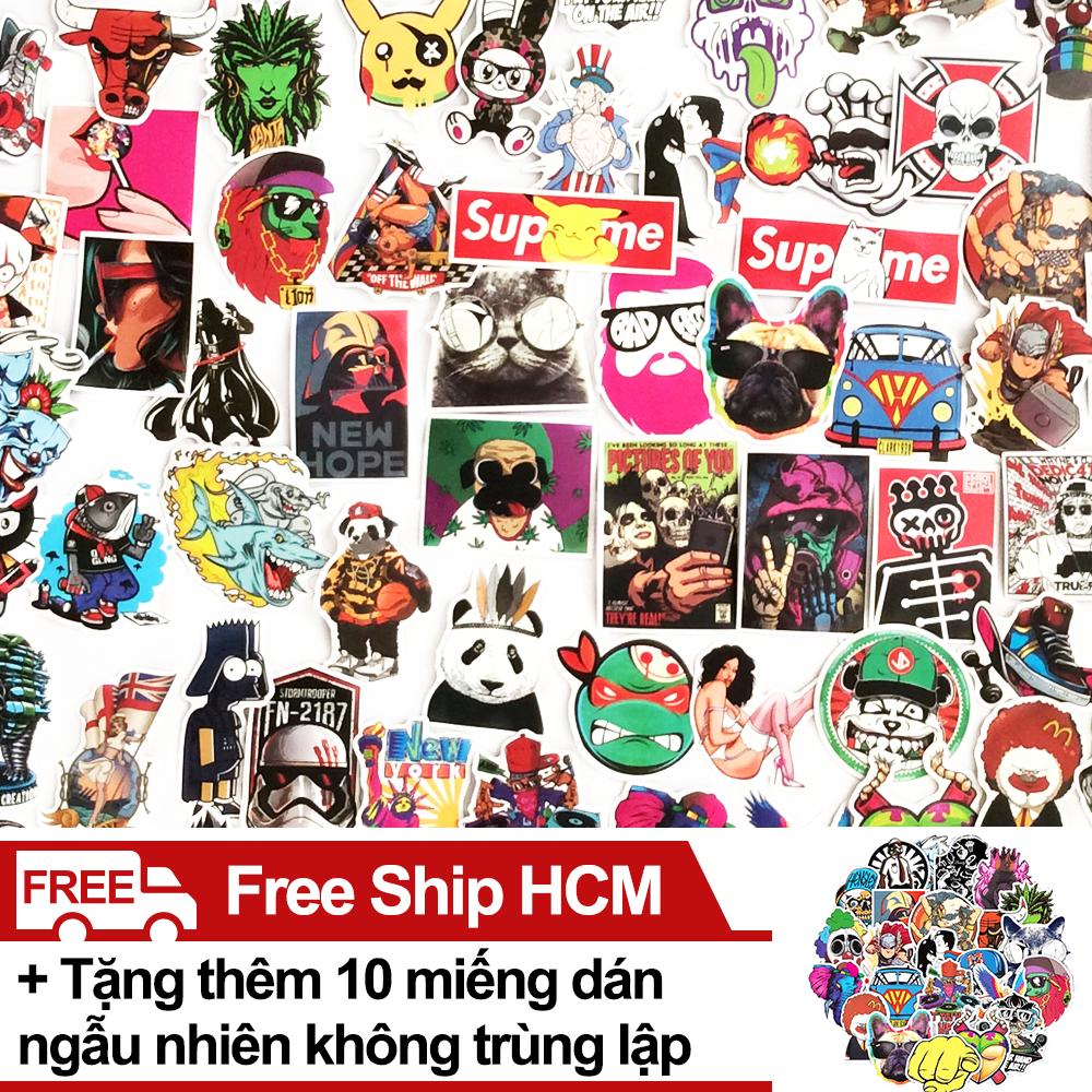 Set 50 Sticker miếng dán ngẫu nhiên - Tặng thêm 10 miếng