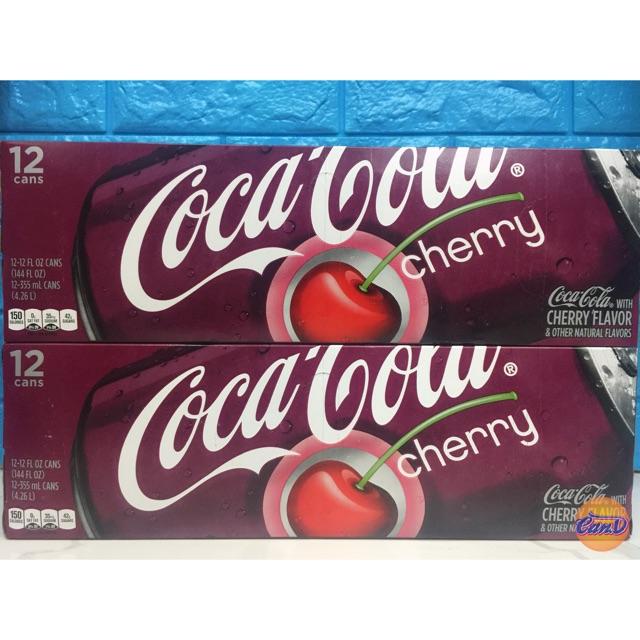 Nước ngọt Coca Cola Cherry thùng 12 lon
