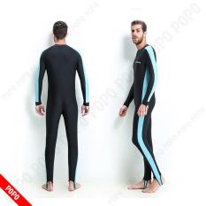 Quần áo lặn biển 1mm dài tay NAM – Xanh, chống nắng, cản tia UV – POPO Sport