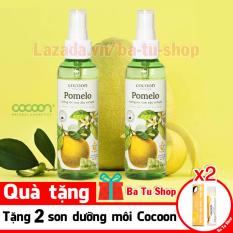 Bộ 2 Chai Xịt Tinh Dầu Bưởi Pomelo (Tặng 2 Son) Ngăn rụng tóc giúp tóc dài và dày hơn 130ml