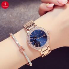 Đồng hồ nữ GUOU 8141 cao cấp 32mm (Mặt xanh) + Tặng hộp đựng đồng hồ thời trang & Pin