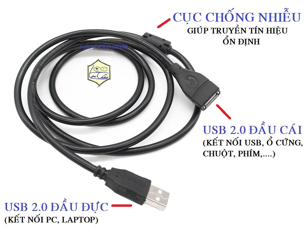 Cáp máy in cổng USB dài 3M chống nhiễu Tặng cáp USB nối dài 3M