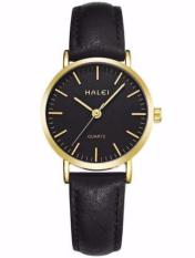Đồng hồ nữ Halei 102 day da đen chống nước