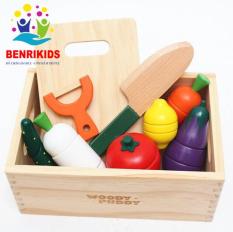 Đồ Chơi Cắt Ghép Rau Củ Quả Bằng Gỗ Hàng Xuất Nhật Cho Bé