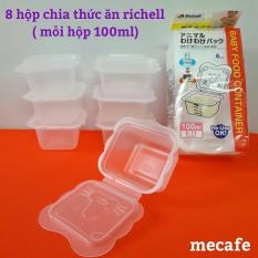 8 hộp chia thức ăn dặm 100ml Richell – Đồ dùng ăn dặm
