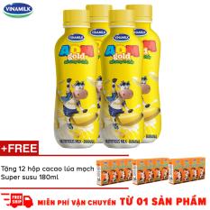 Thùng 24 chai Sữa uống dinh dưỡng ADM Gold chuối chai 150ml + tặng 6 hộp Thức uống cacao lúa mạch Super Susu 180ml