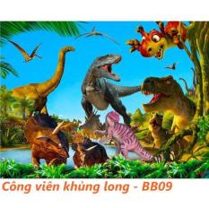 Tranh ghép gỗ 80 miếng – Công viên khủng long 1