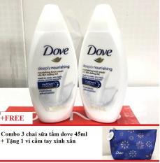 Combo 3 chai sữa tắm Dove 45 ml + Tặng 1 ví cầm tay xinh xắn