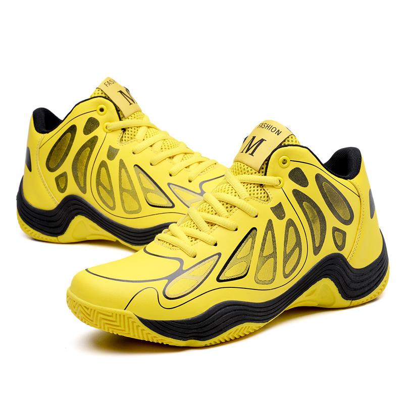 ZUUCEE Fashion Men Basketball Shoes High-top Sneakers Comfortable Shoes For Men (yellow)【Free Shipping】