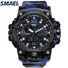 SMAEL Thời Trang Hiển Thị Kép Đồng Hồ Mens Quân Quartz Watch Men Chống Sốc Thể Thao Phong Cách Đồng Hồ Kỹ Thuật Số Quân Xem