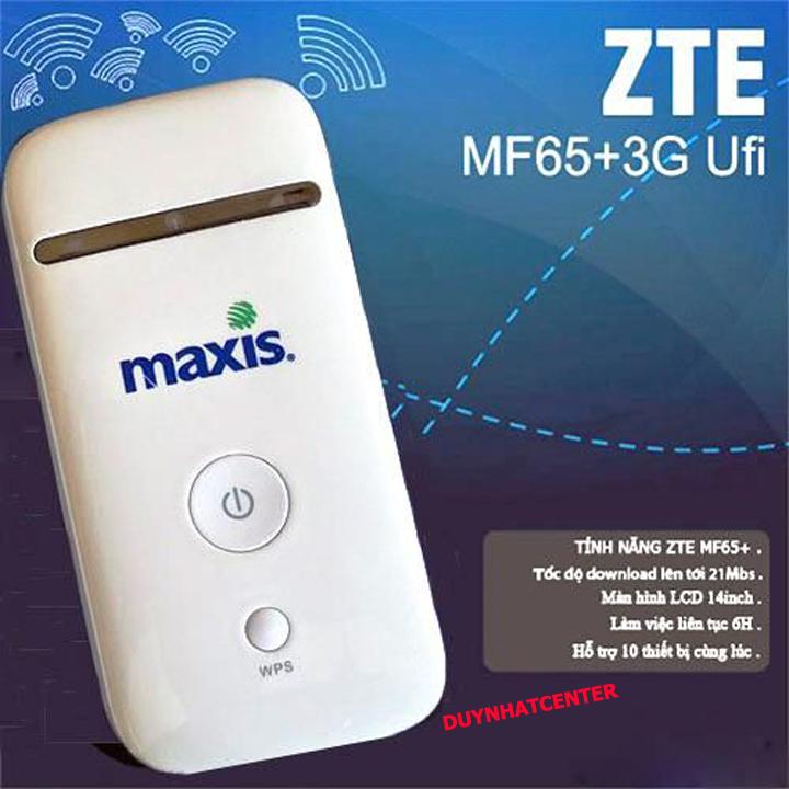 Bộ phát sóng wifi từ sim 3G/4G ZTE MF65 - Phiên bản Maxis (Trắng)