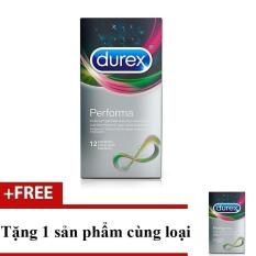 Bộ 1 hộp Bao cao su Durex Performa kéo dài thời gian- tặng 1 hộp cùng loại 12c