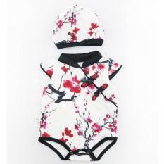 Bộ Bodysuit Hình Hoa Đào Cho Bé Gái Kèm Nón – Mihababy – TET_DAO