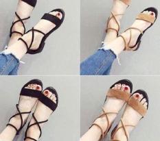 Giày sandal MYS nhung ngang dây chéo cổ chân