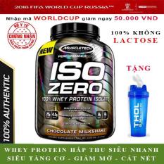 Sữa tăng cơ ISO ZERO 100% Whey Protein Isolate của Muscle Tech hỗ trợ tăng cơ giảm cân đốt mỡ hương socola 60 lần đùng – Nhập khẩu chính hãng
