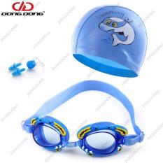 Bộ kính bơi trẻ em 4700 – BLUE, gồm Nón mũ bơi, Bịt tai kẹp mũi, đồ bơi cho bé cao cấp – DONGDONG