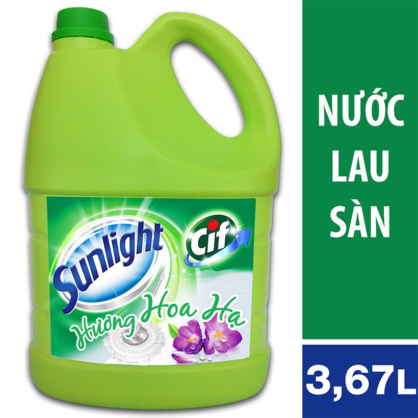 Nước lau sàn Sunlight Cif hương hoa Hạ can 3,8kg