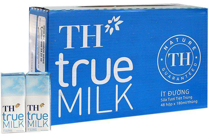 Sữa Tươi Tiệt Trùng Ít Đường TH True Milk 180ml